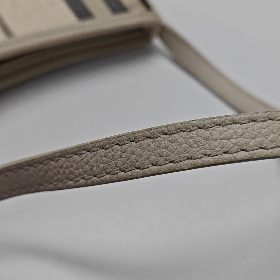 Coated Canvas Top Handle Bag White