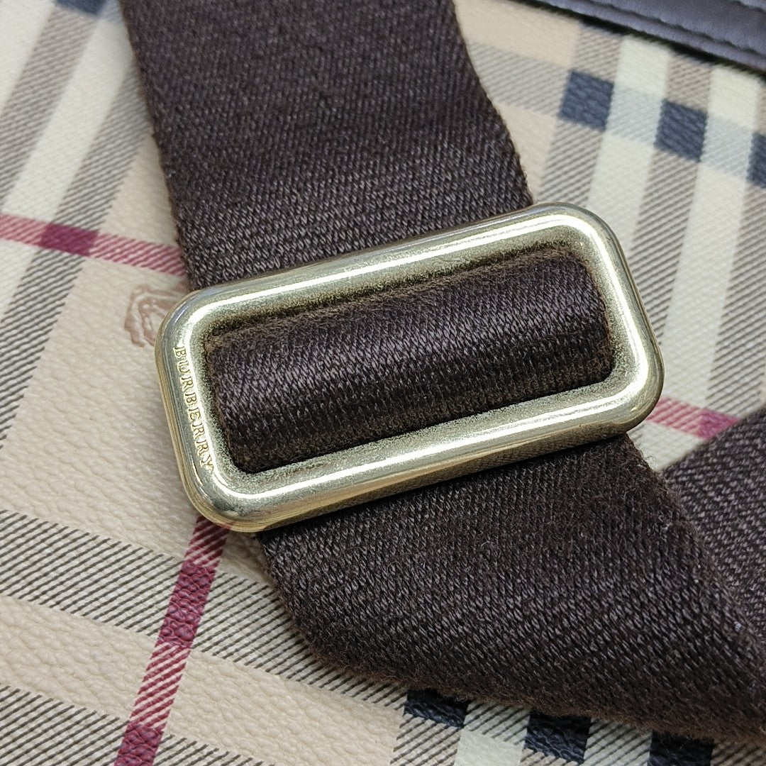 Coated Canvas Crossbody Bag Brown