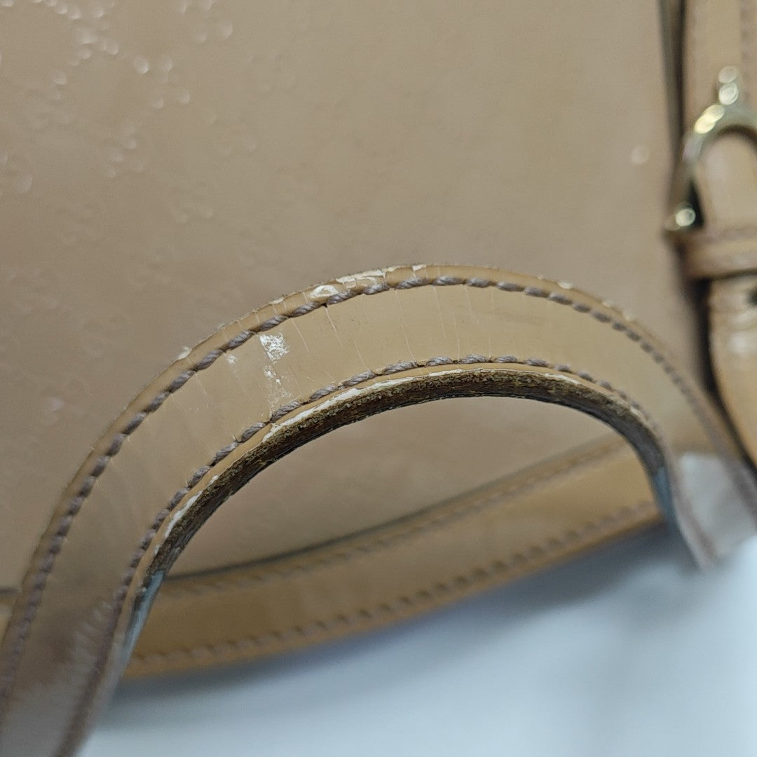 Monogram Patent Leather Shoulder Bag Beige
