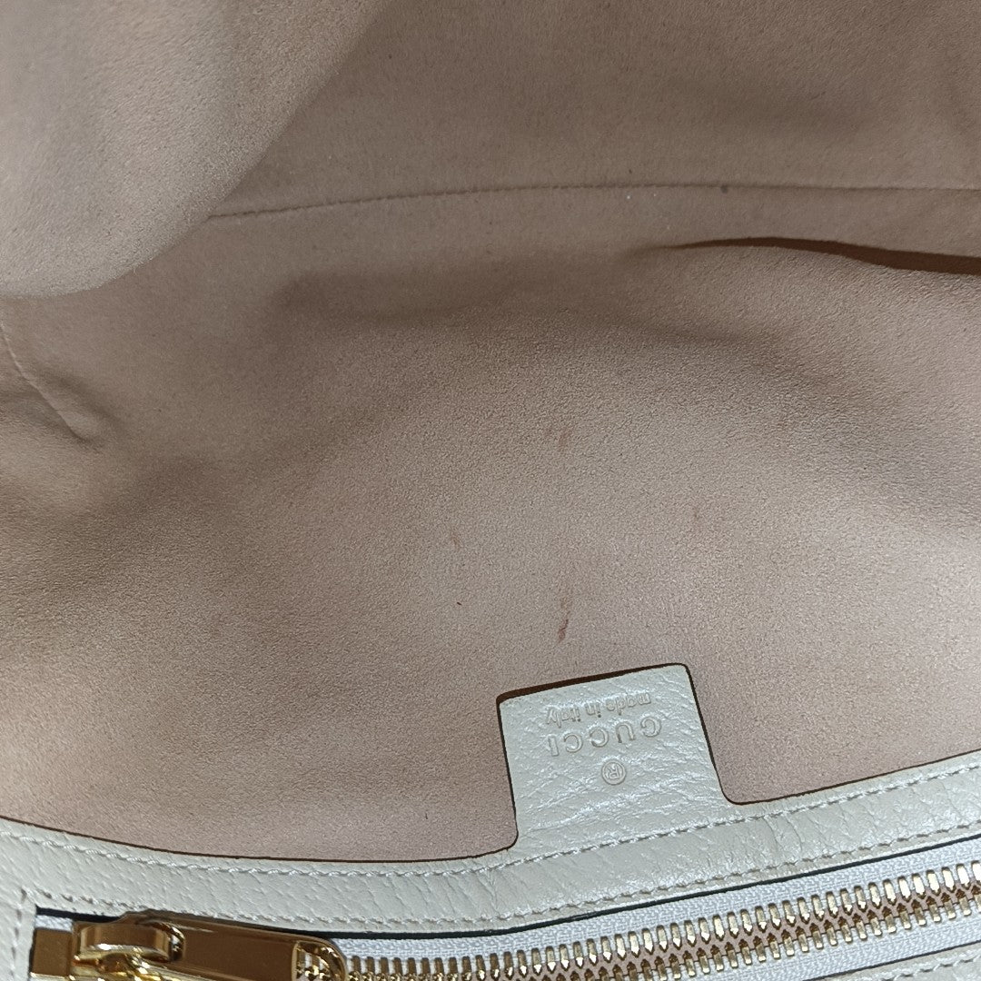 Ophidia Small Monogram Coated Canvas Beige