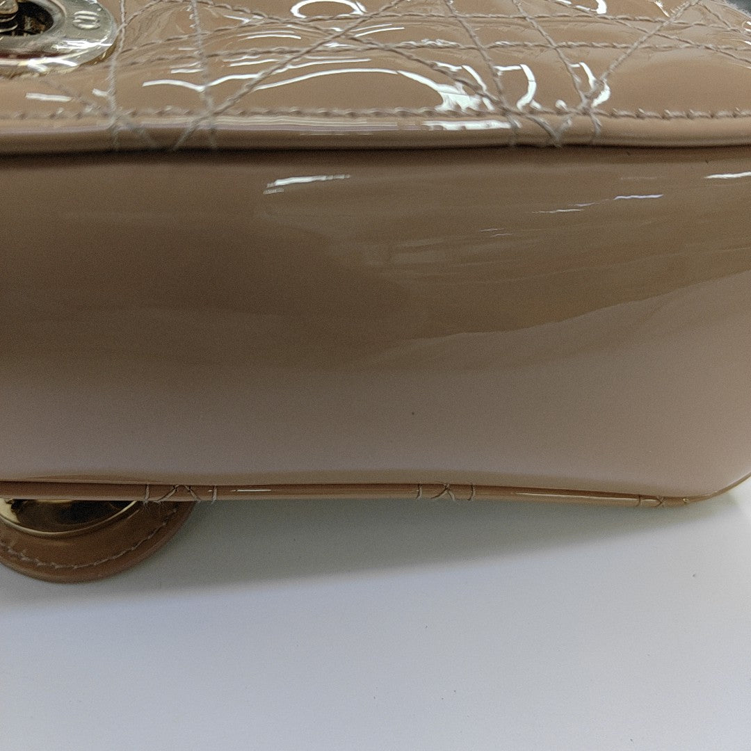 Lady Dior Mini Cannage Patent Leather Pink