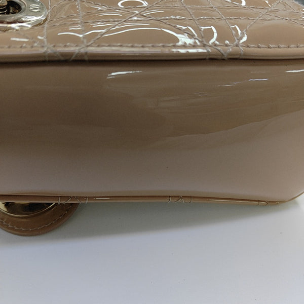 Lady Dior Mini Cannage Patent Leather Pink