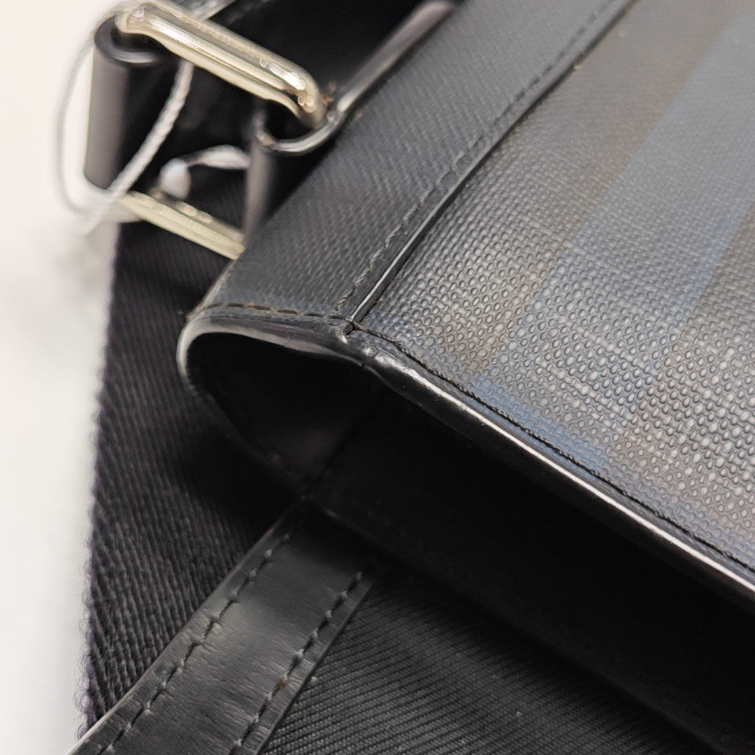 Coated Canvas Shoulder Bag Black