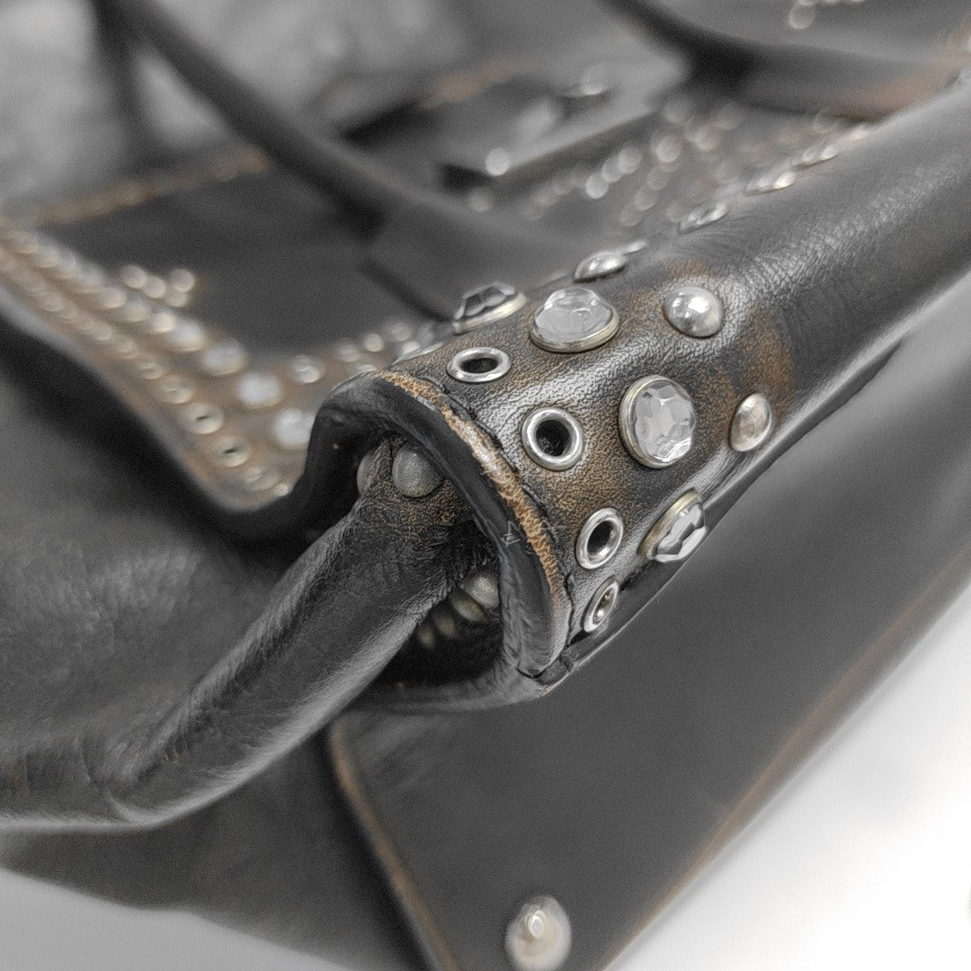 Calfskin Top Handle Bag Brown