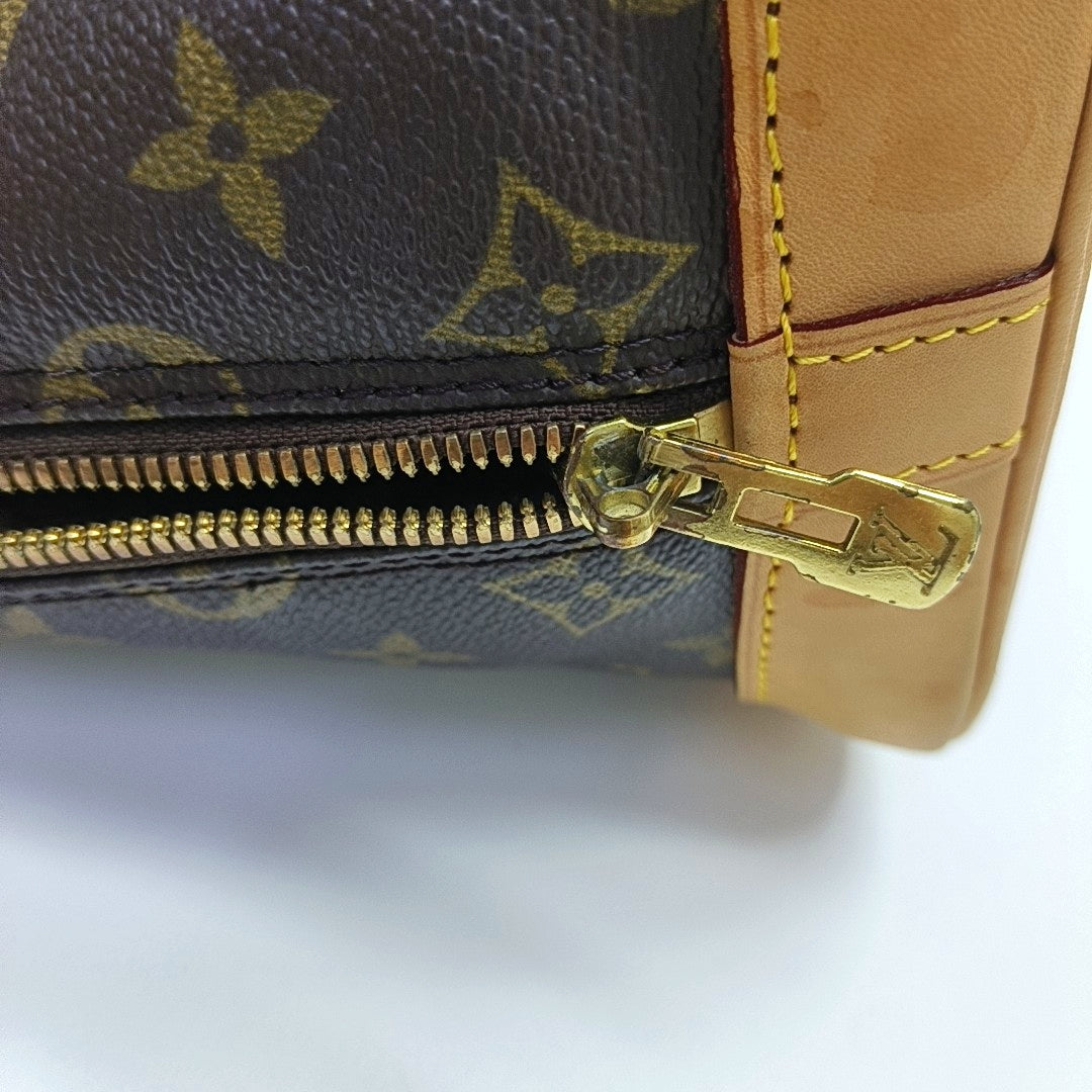 ALMA PM Monogram Coated Canvas Brown