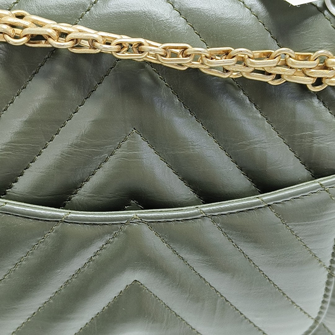 2.55 224 (mini) Chevron Calfskin Green