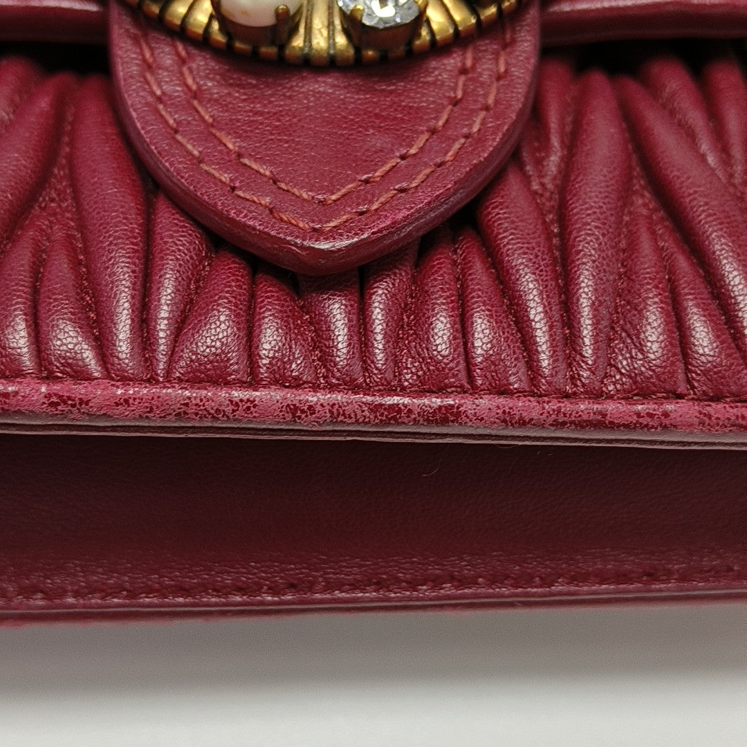 Quilted Lambskin Crossbody Bag Red