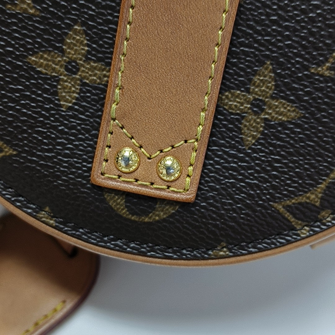 BOITE CHAPEAU Mini Monogram Coated Canvas Brown
