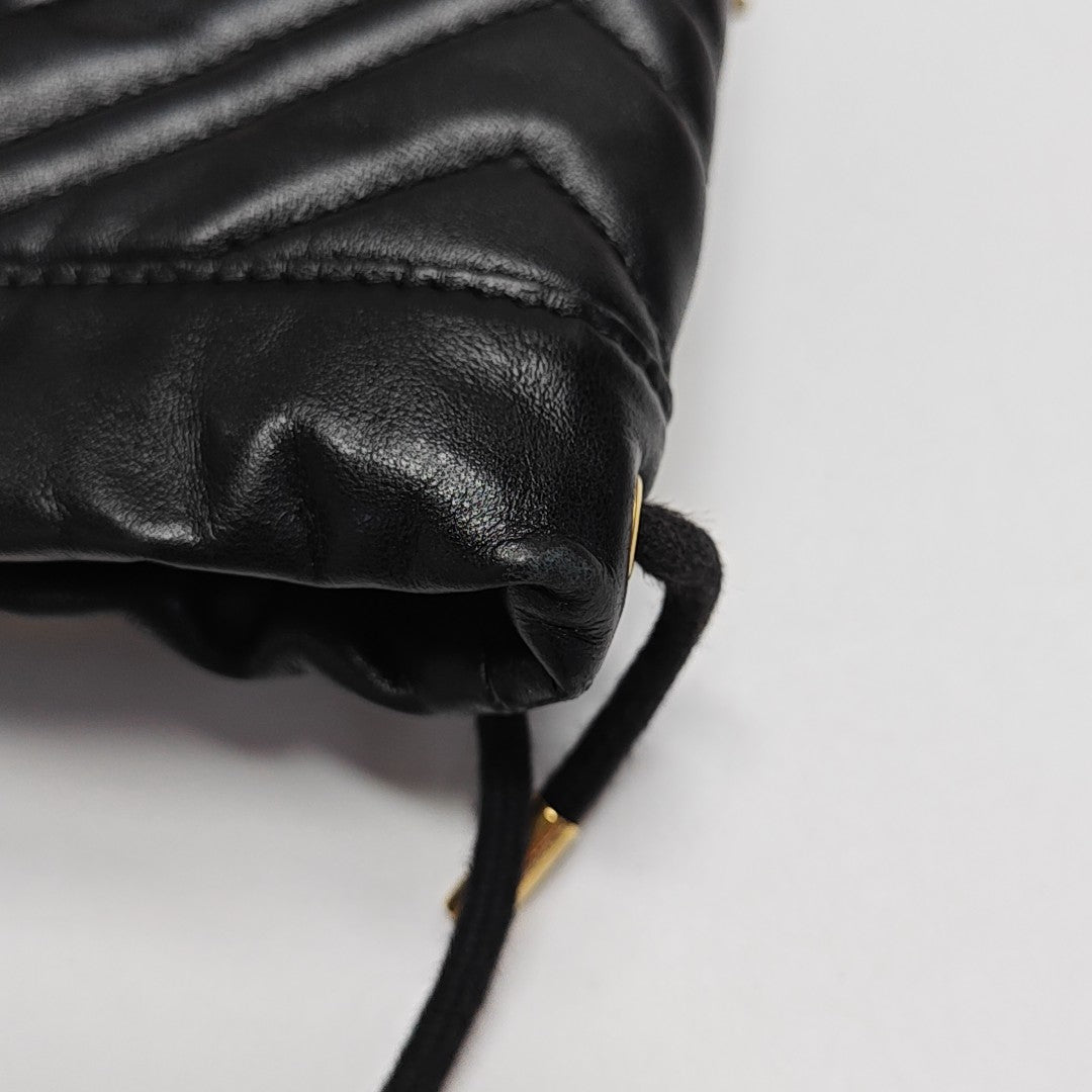 GG Marmont Mini Quilted Calfskin Black