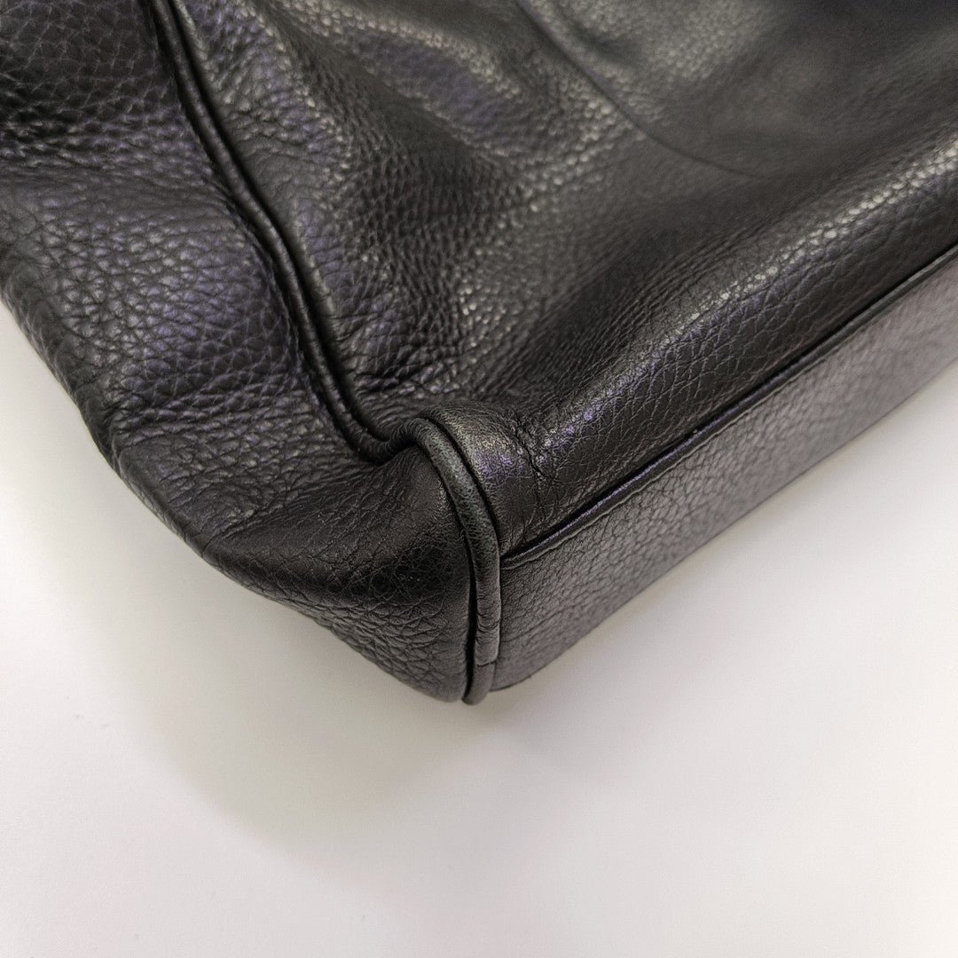 Calfskin Top Handle Bag Black
