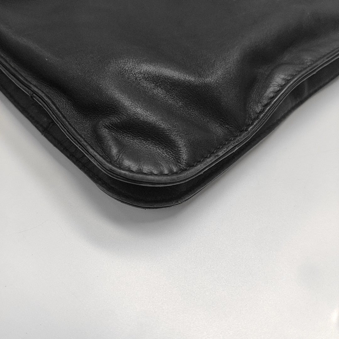 Calfskin Top Handle Bag Black