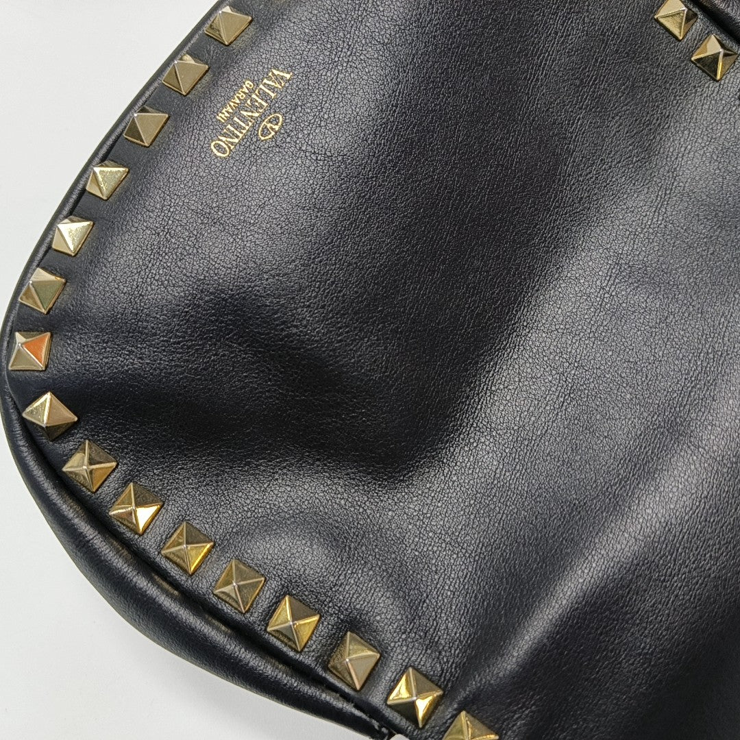 Rockstud Calfskin Black