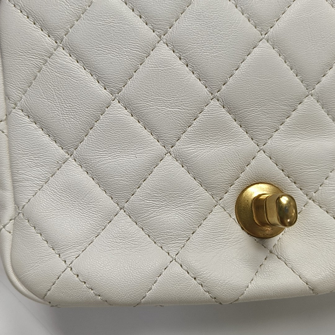 CLASSIC FLAP Mini Quilted Lambskin White