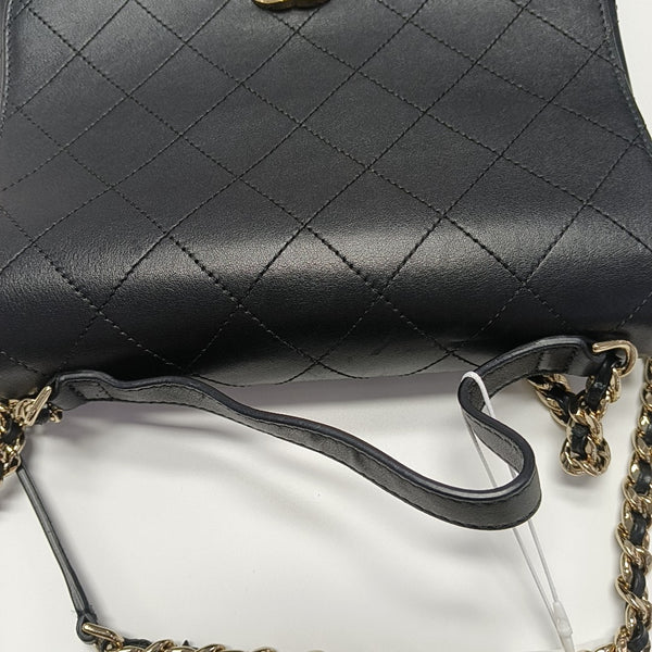 Quilted Calfskin Shoulder Bag Black