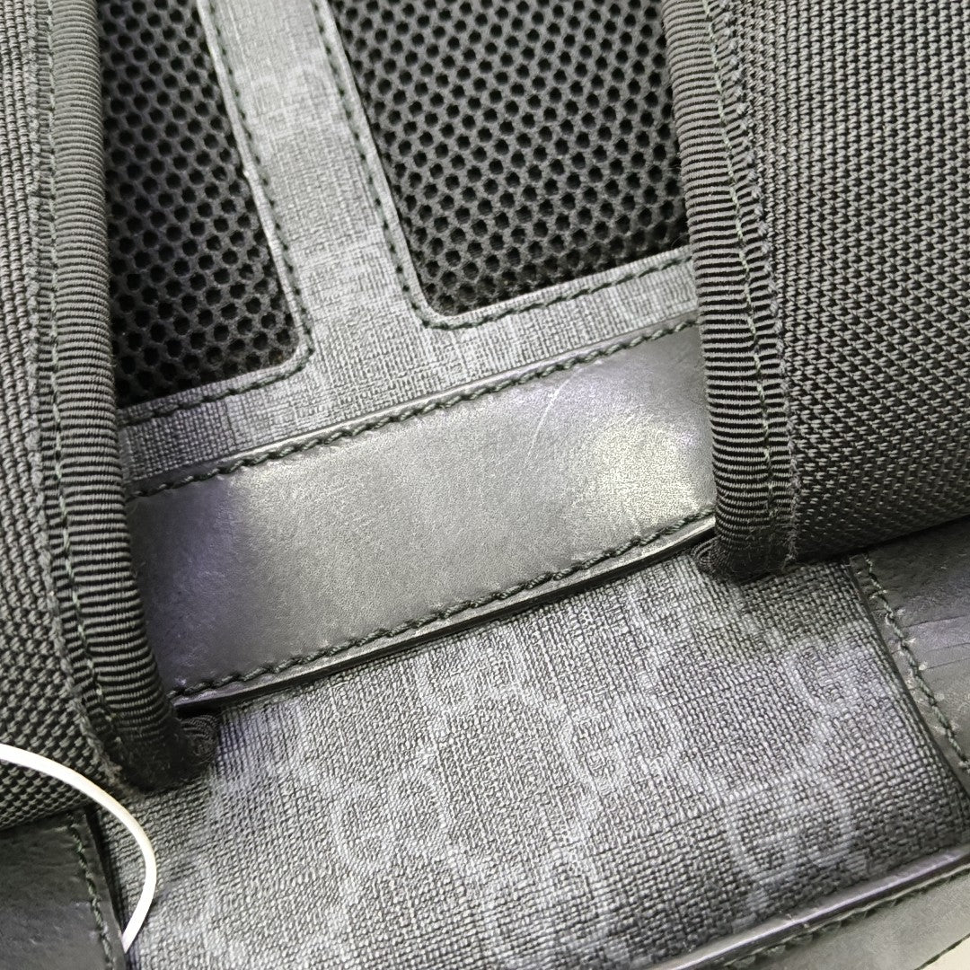 Monogram Coated Canvas Backpack Black