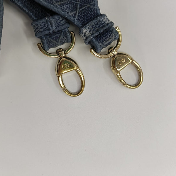 Lady D-Lite Medium Cannage Canvas Blue