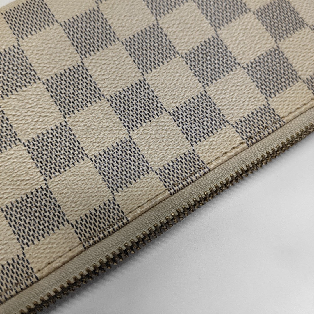 VINTAGE MILLA MM Damier Azur Coated Canvas White