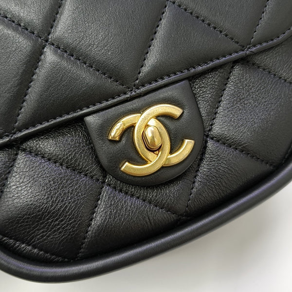 Quilted Calfskin Shoulder Bag Black