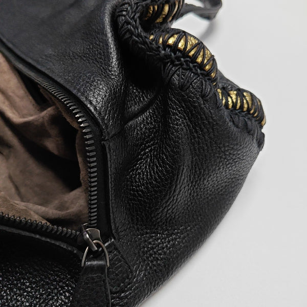 Calfskin Top Handle Bag Black