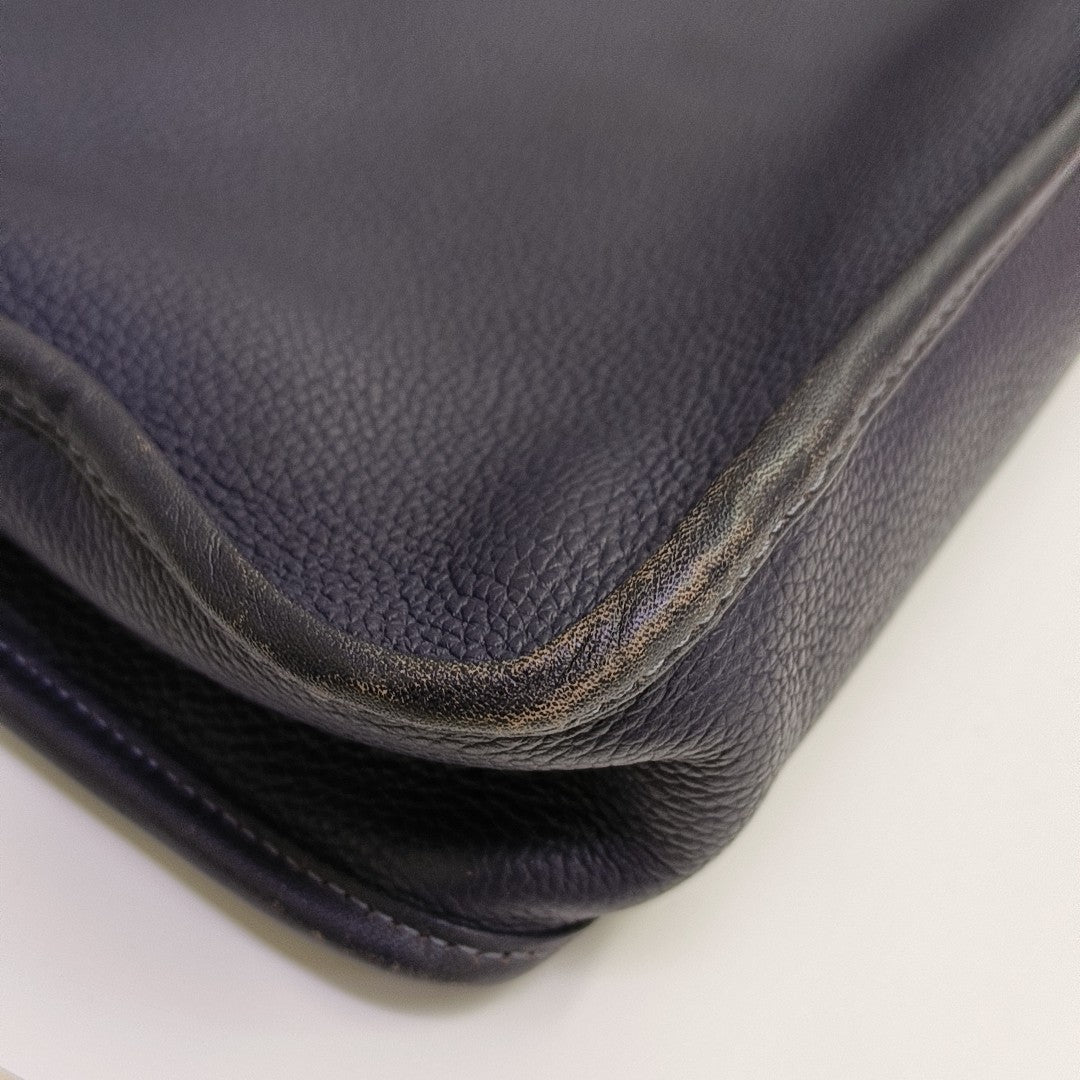 Calfskin Top Handle Bag Blue