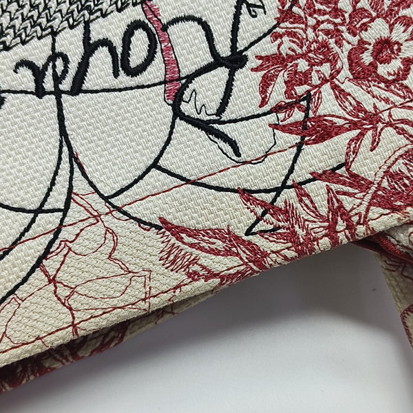Book Tote Medium Fabric Red