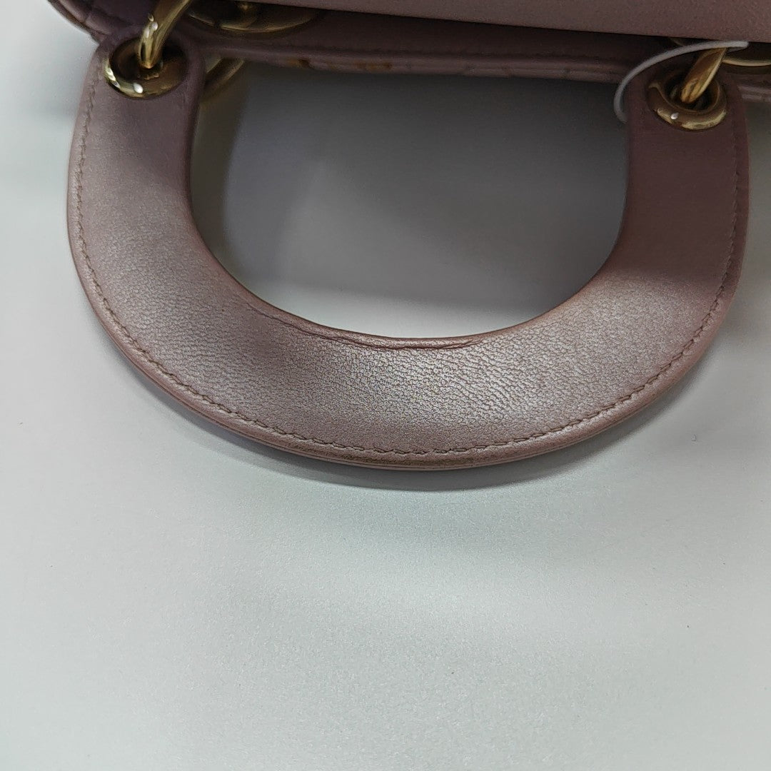 Lady Dior Mini Cannage Lambskin Pink