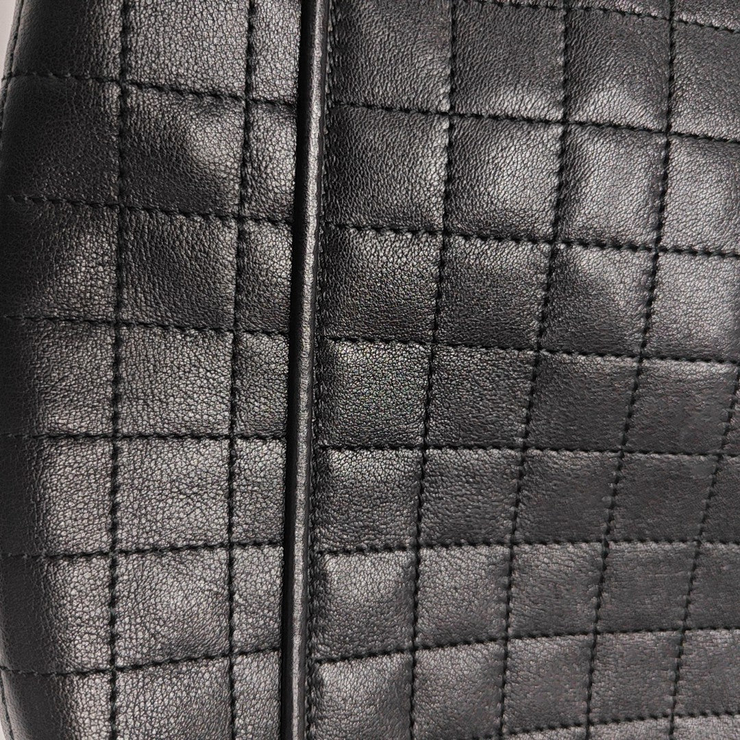 Quilted Calfskin Shoulder Bag Black