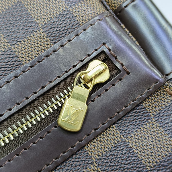 BASTILLE Damier Ebene Coated Canvas Brown