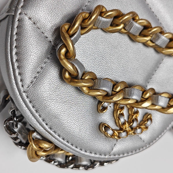 Authenticated pre-owned  CHANEL 19 Quilted Lambskin Silver - Shoulder Bag at Looply