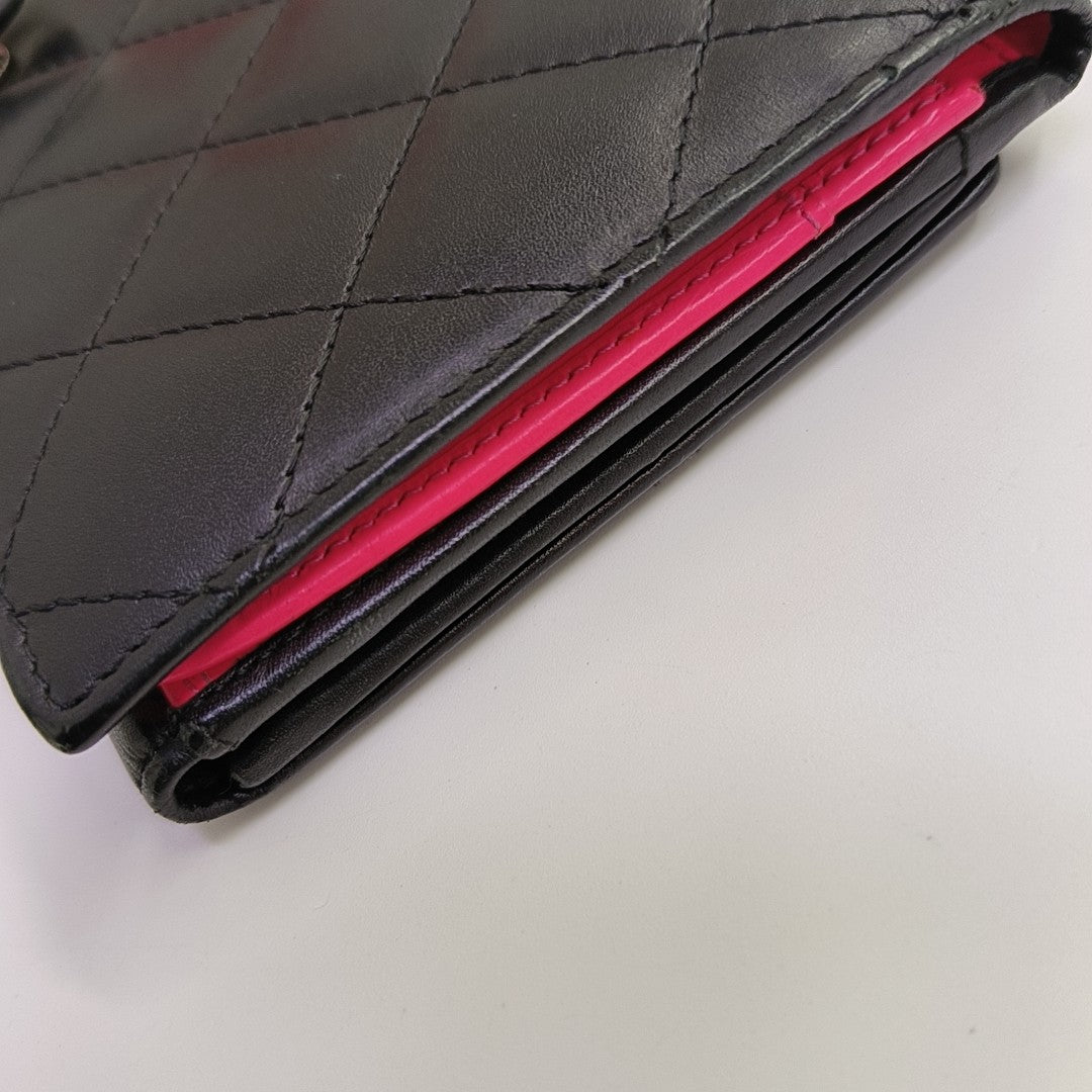 CAMBON Quilted Calfskin Black Wallet