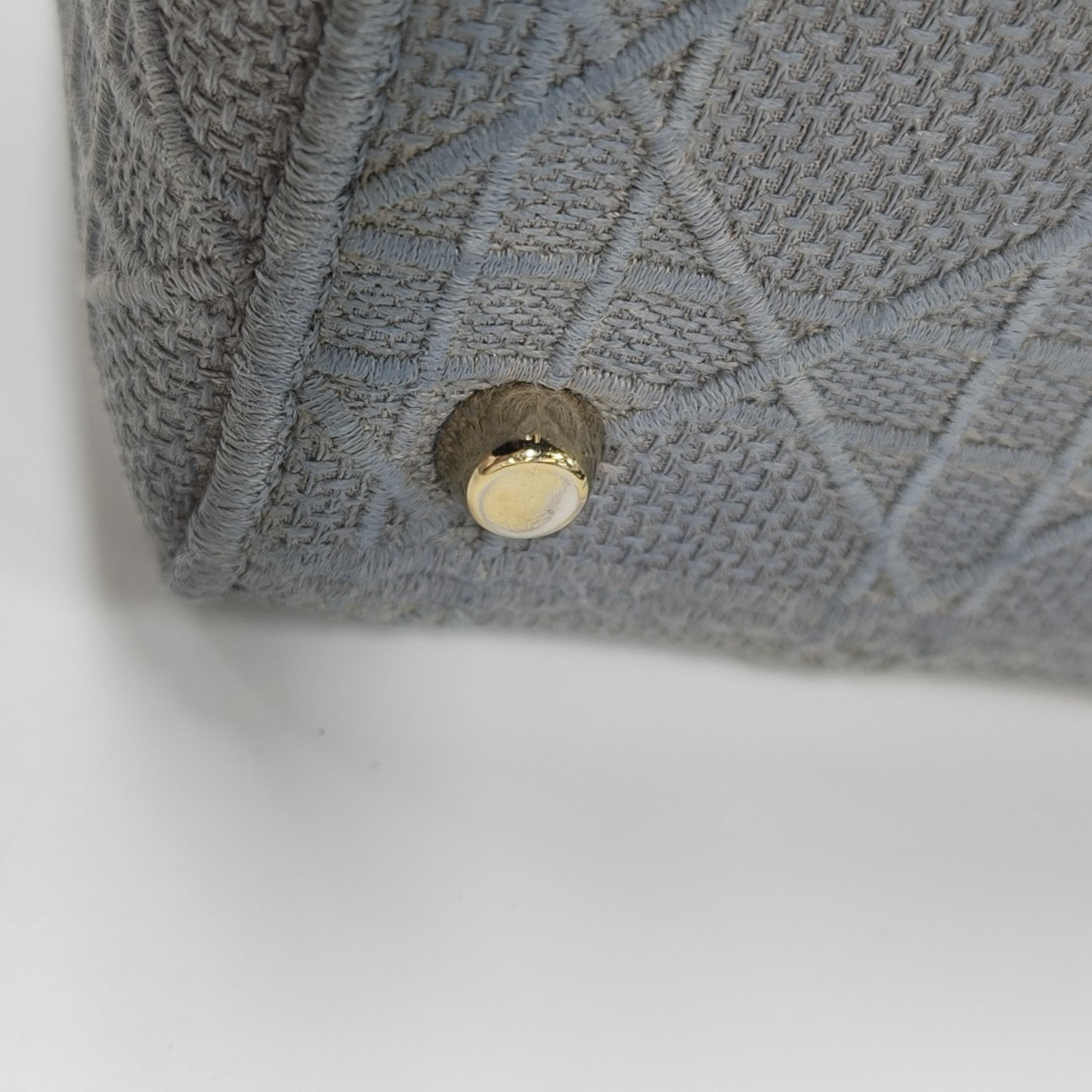 Lady D-Lite Medium Cannage Canvas Gray