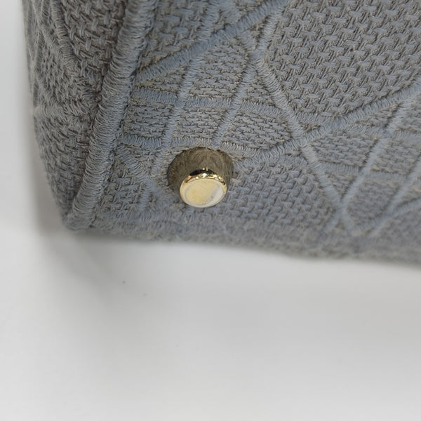 Lady D-Lite Medium Cannage Canvas Gray