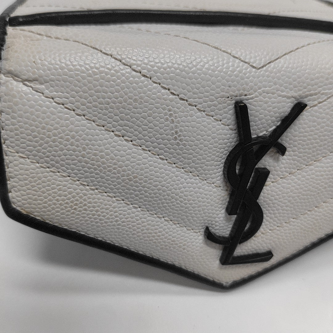 Chevron Calfskin Wallet White