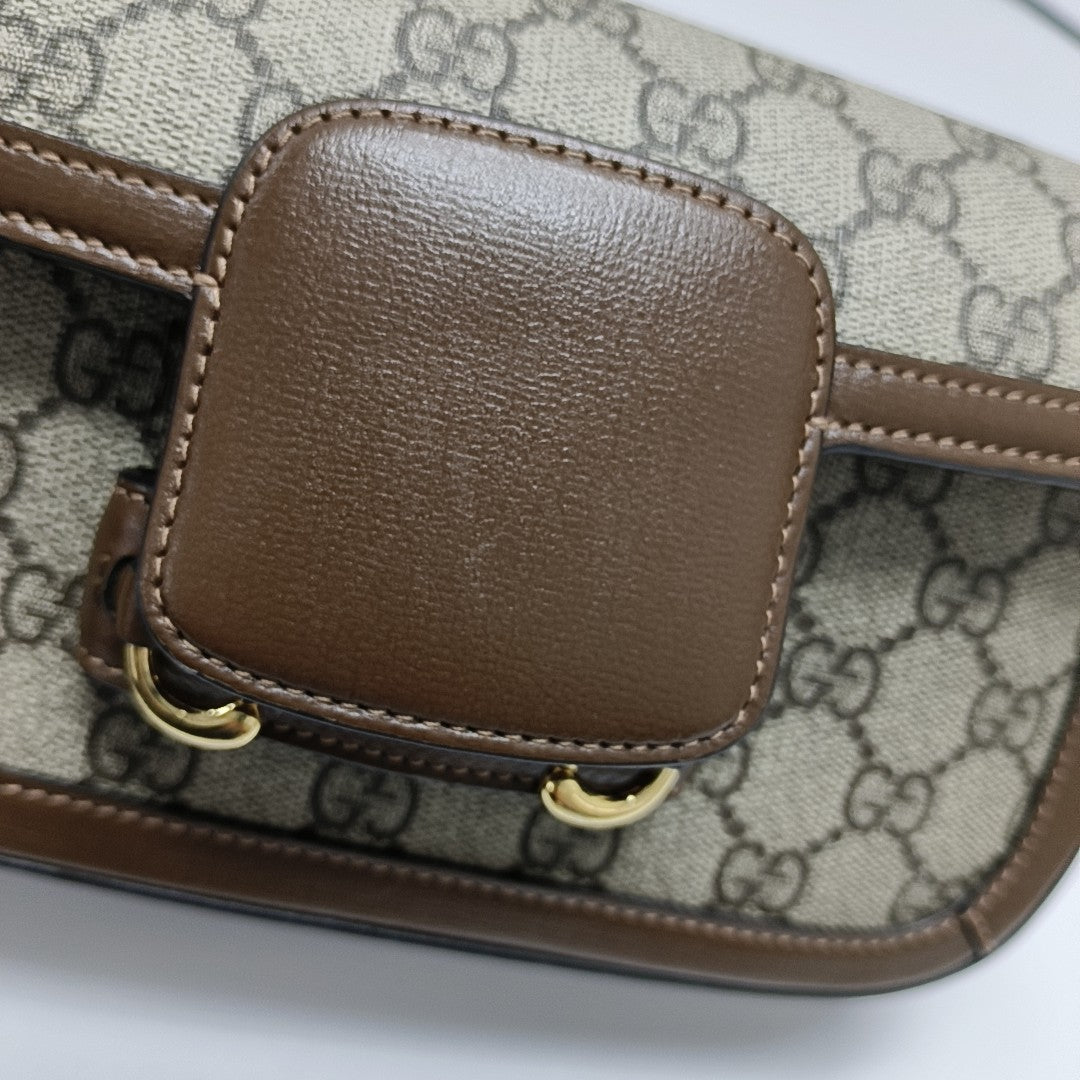 Horsebit 1955 Medium Monogram Coated Canvas Black
