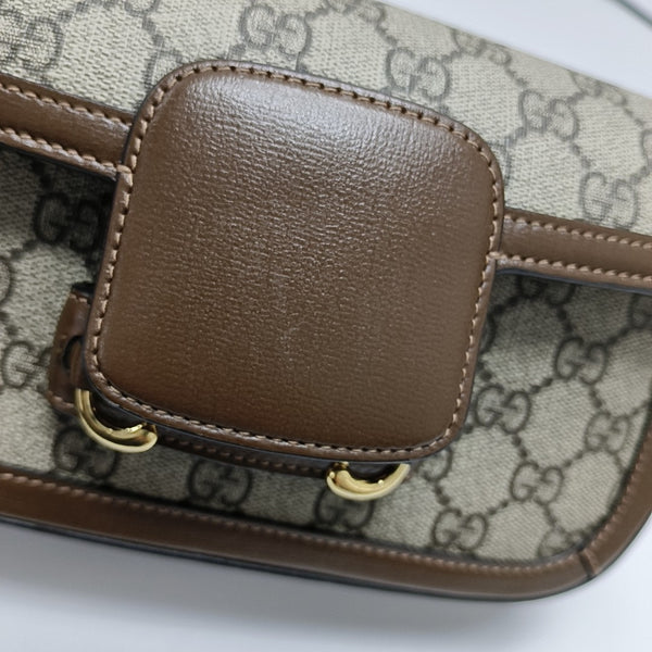 Horsebit 1955 Medium Monogram Coated Canvas Black