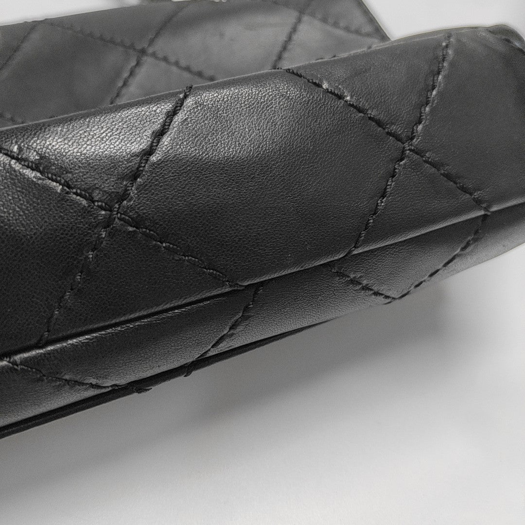 Quilted Lambskin Shoulder Bag Black