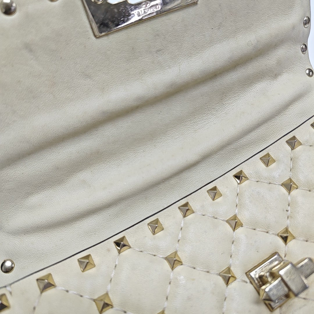 Spike Up Leather Beige