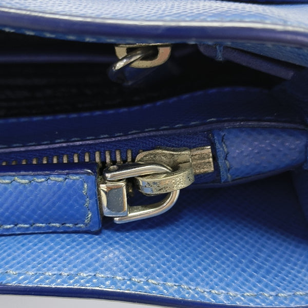 Saffiano Calfskin Crossbody Bag Blue