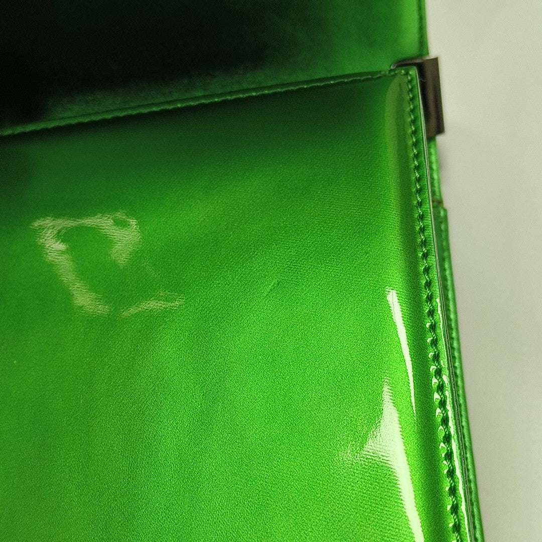 BOY CHANEL Medium Quilted Patent Leather Green
