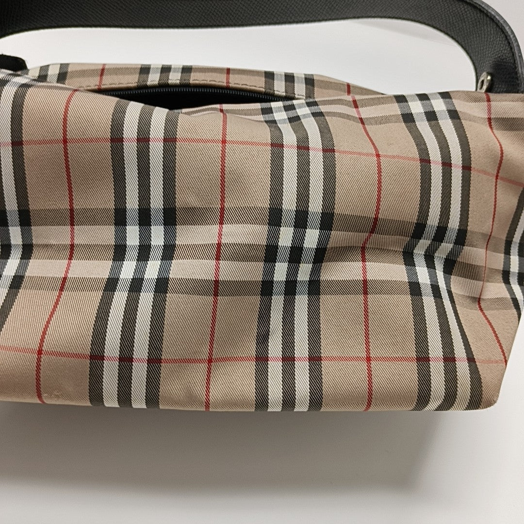 Coated Canvas Top Handle Bag Brown