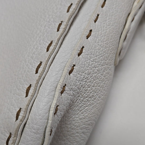 Quilted Calfskin Shoulder Bag White