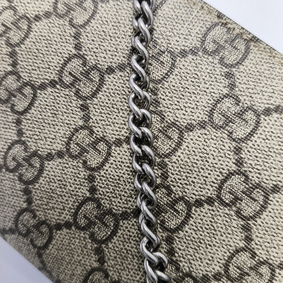 Dionysus Super Mini Monogram Coated Canvas Beige