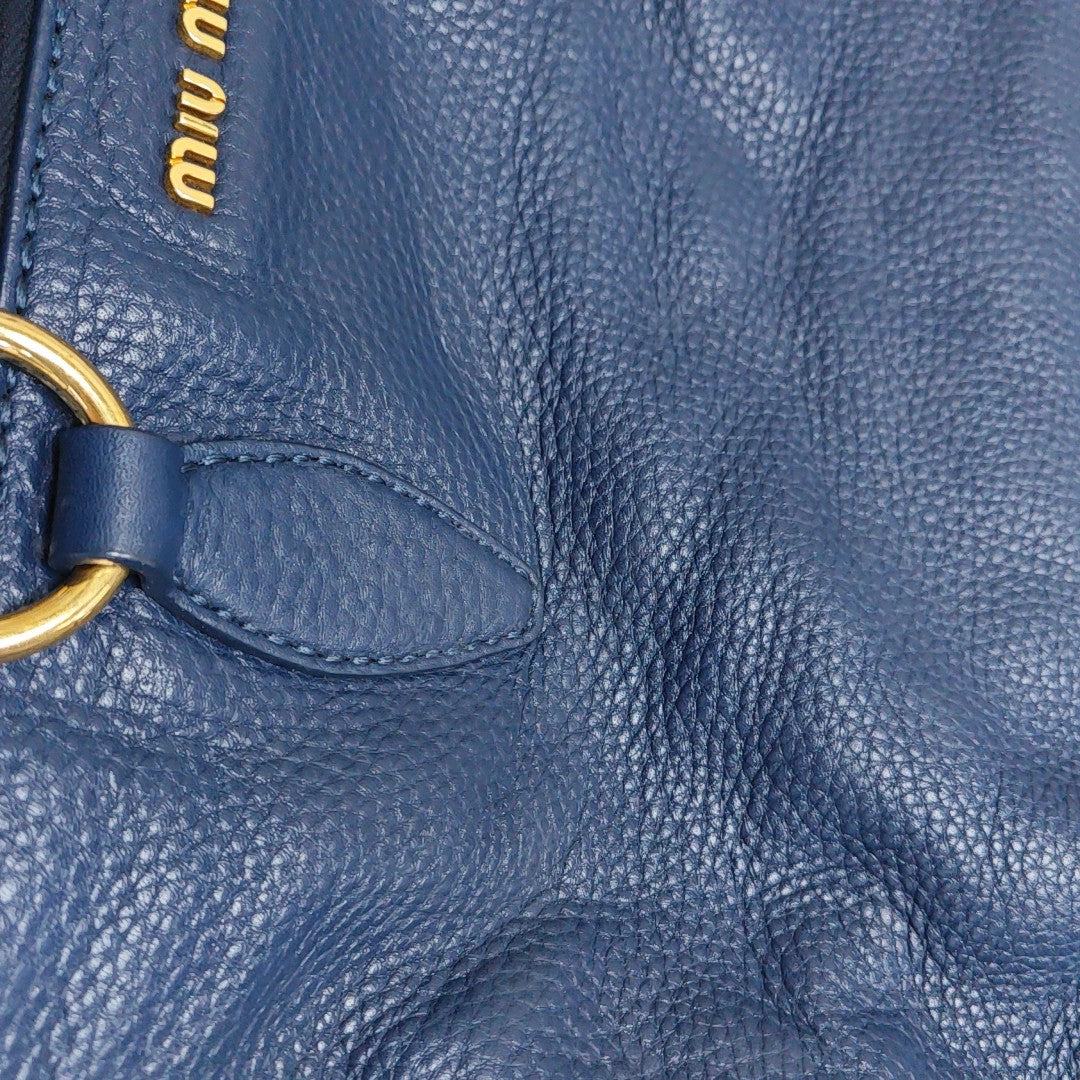 Calfskin Top Handle Bag Blue