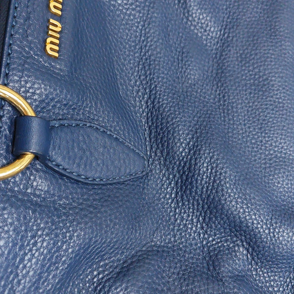 Calfskin Top Handle Bag Blue