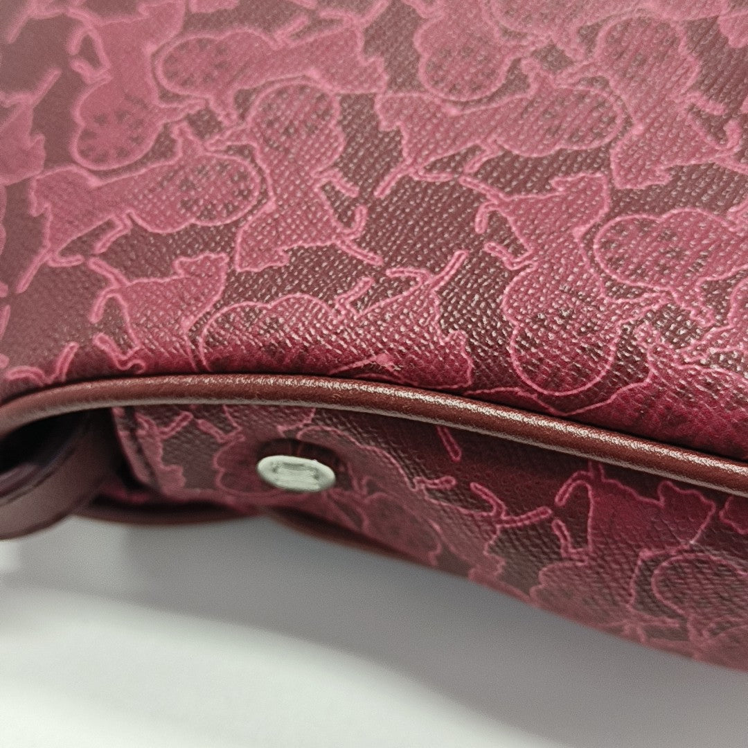 Coated Canvas Shoulder Bag Red