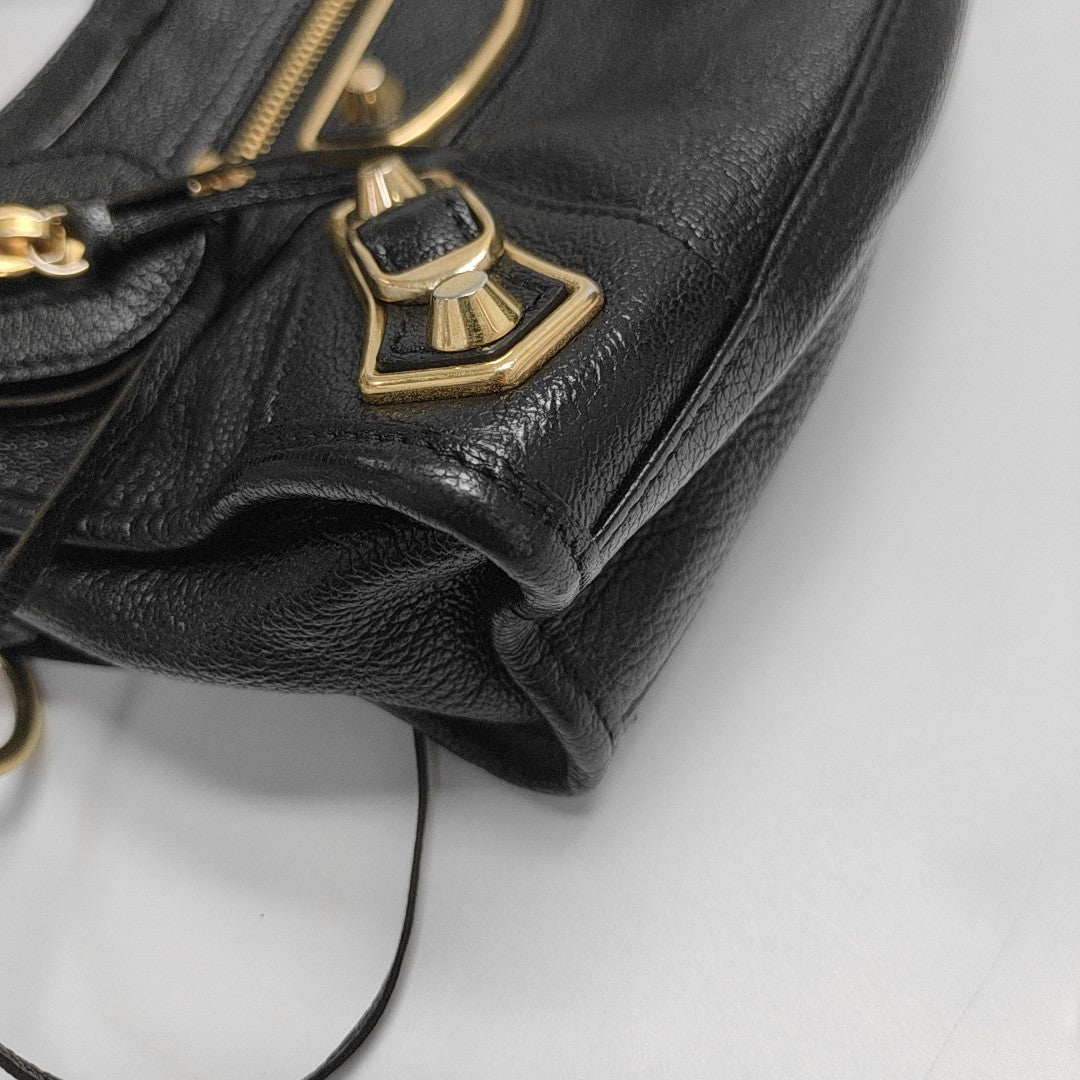 Classic Metallic Edge City Mini Lambskin Black