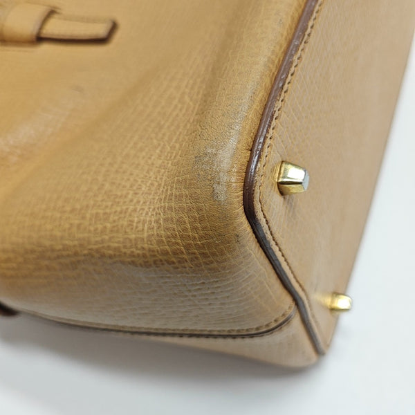 Calfskin Top Handle Bag Brown