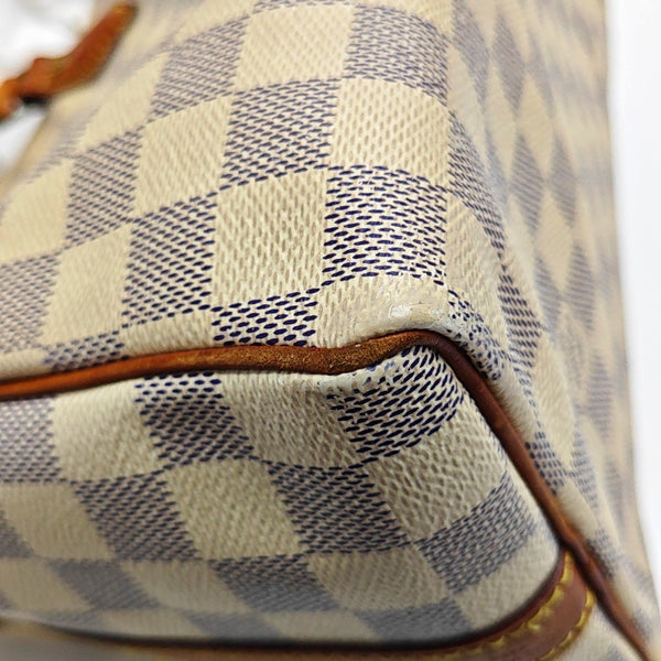 SPEEDY 25 Damier Azur Coated Canvas White
