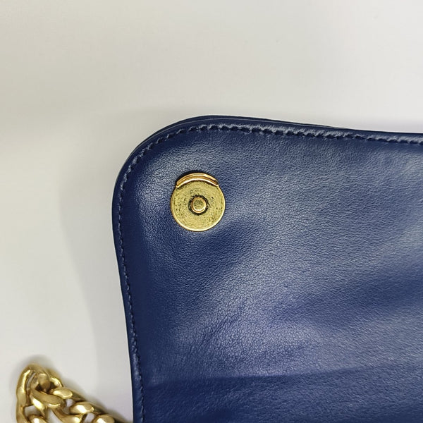 Quilted Calfskin Shoulder Bag Blue