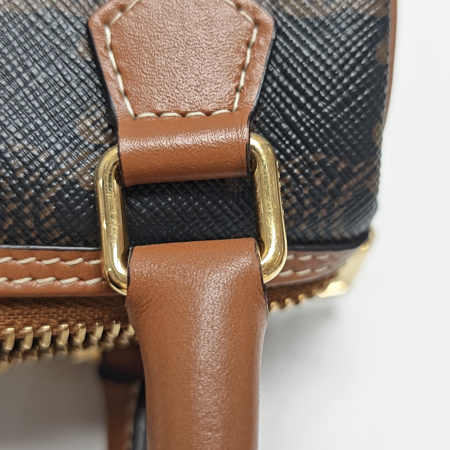 TRIOMPHE CANVAS Mini Coated Canvas Brown